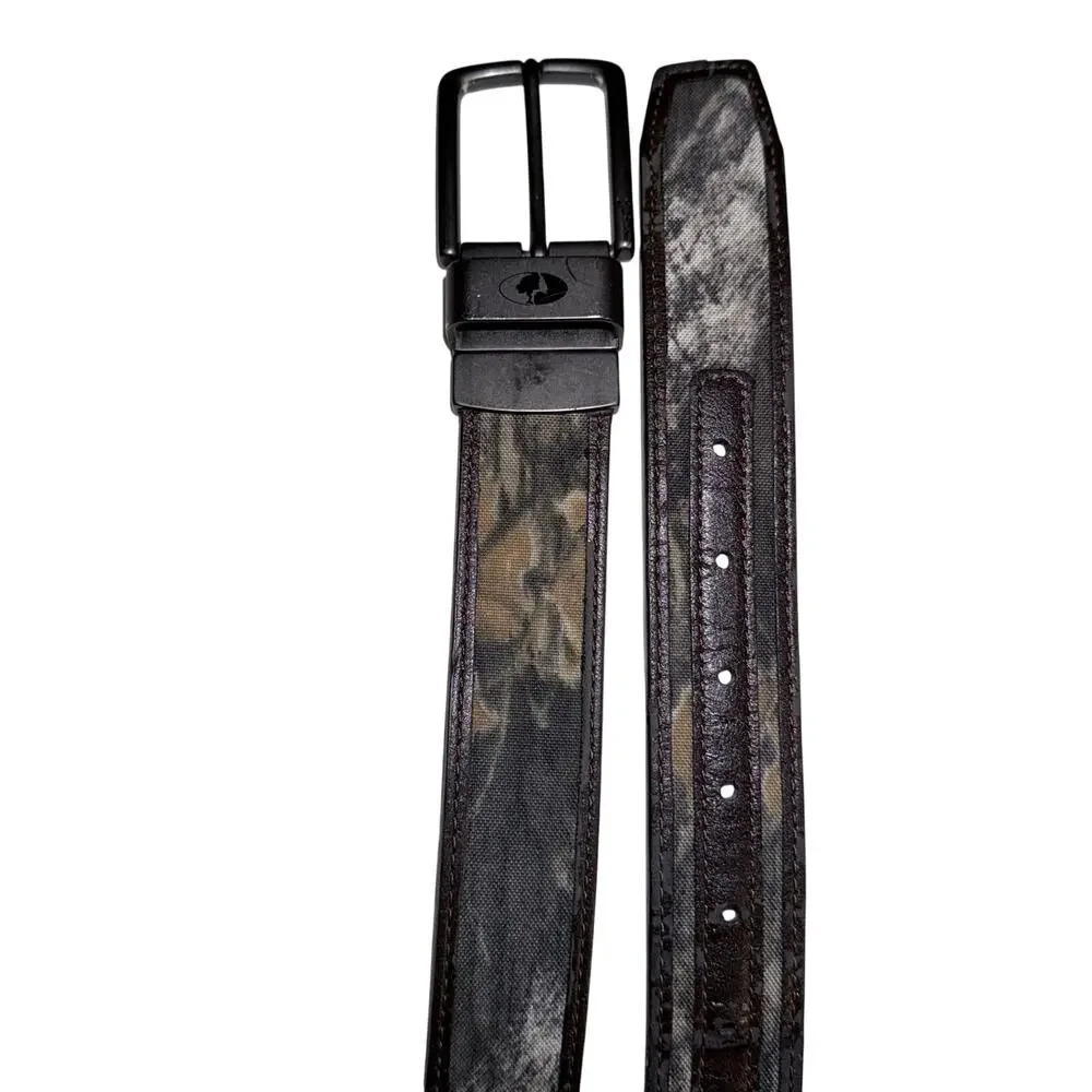 Mossy oak and leather reversible belt size 38 hunting camo
